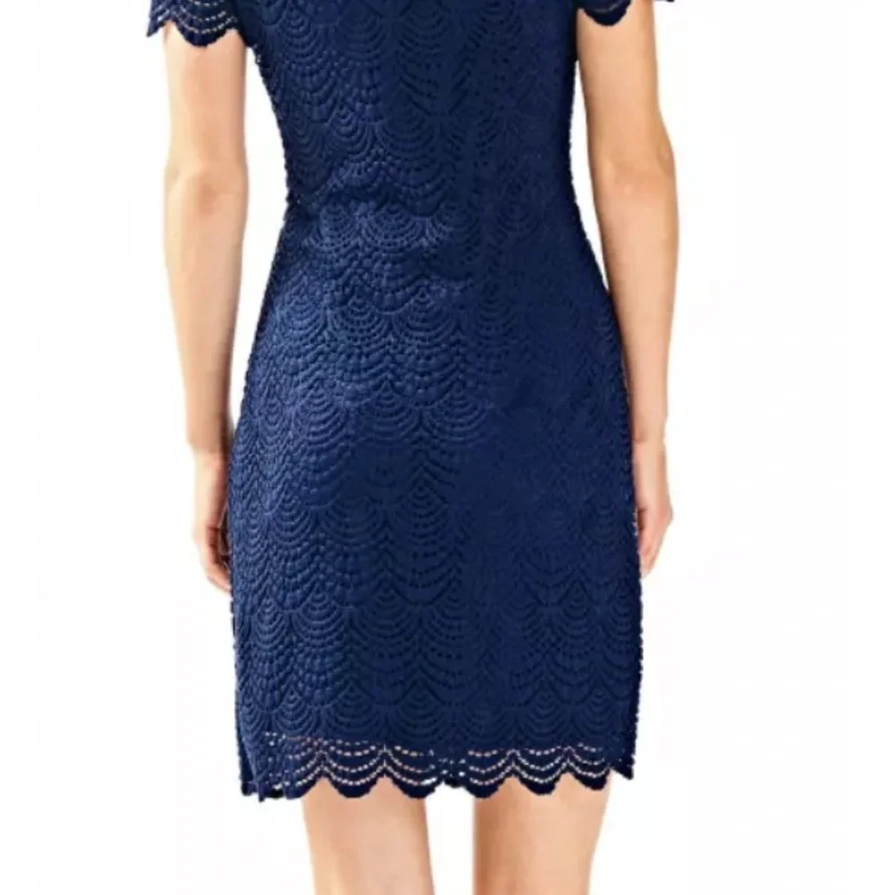 NWT retail $198 Lilly Pulitzer Jade Dress - Navy Shell Scalloped Lace -sm - Picture 4 of 10